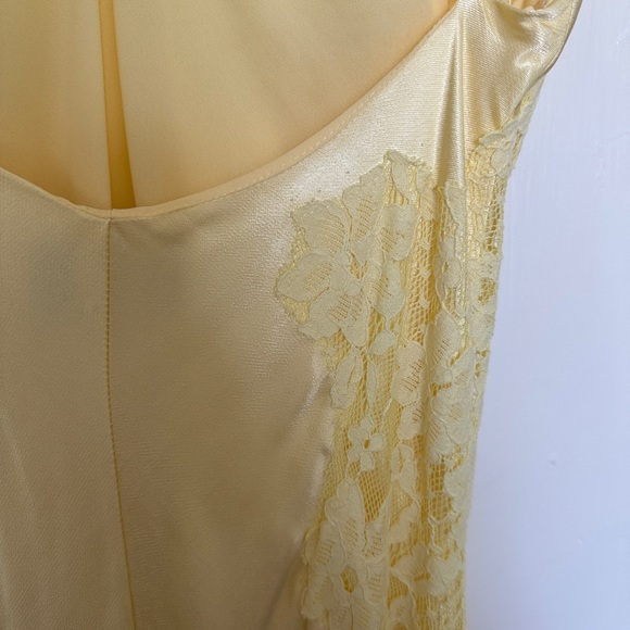 Yellow Silk Slip Dress Bardot - Picture 5 of 11